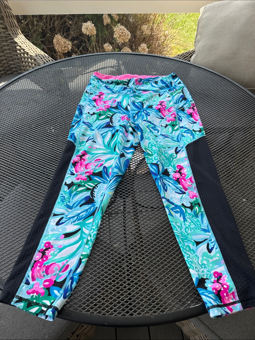 Lilly Pulitzer Pink and Teal Activewear Top